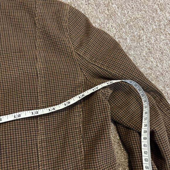 Peruvian Connection Blazer Jacket Tan and Black Houndstooth Plaid US8 Career - Picture 3 of 10